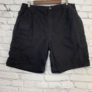 5.11 Cargo Shorts Mens Size 38 Black Tactical Series Elastic Waist Canvas 8.5"